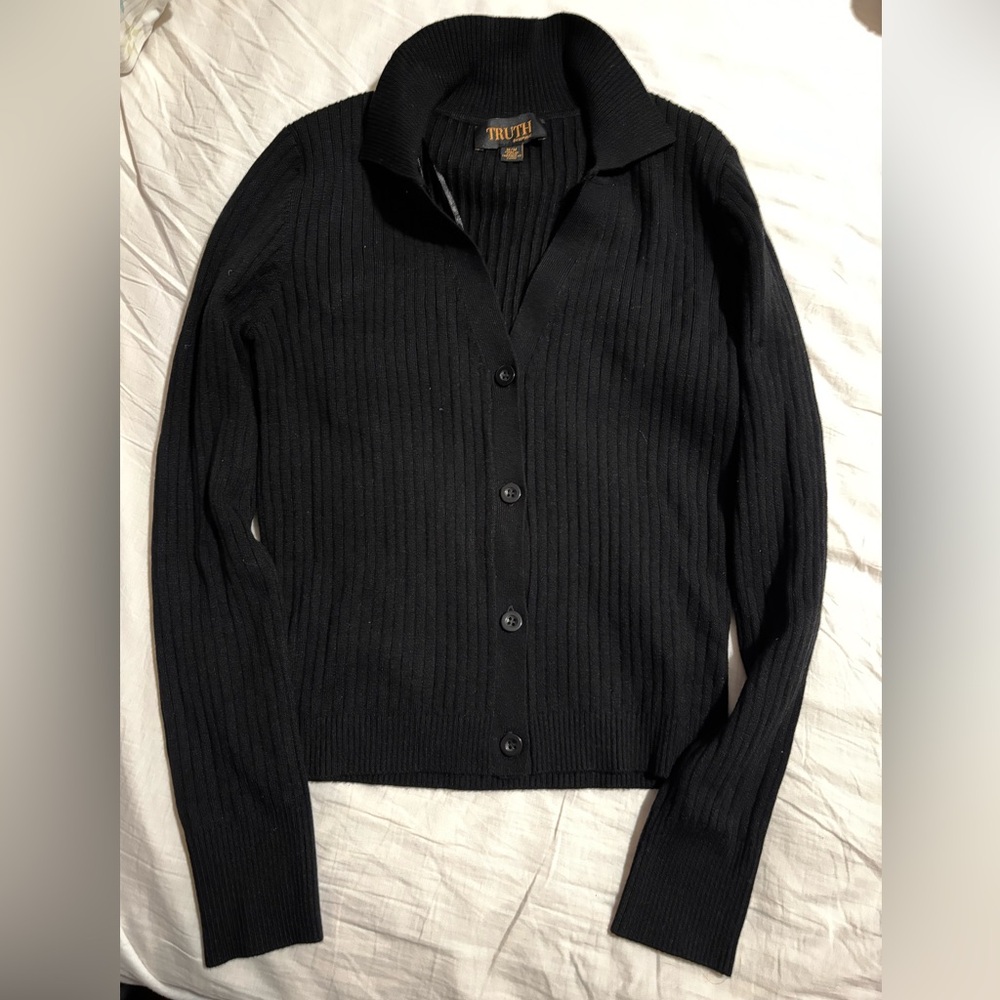 Truth by republic Black Ribbed Cardigan